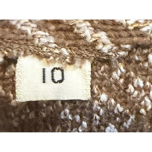 Vintage Dalton Quiet Luxury Maxi Dress Womens Size 10 Tan Herringbone Fringe 70s - Picture 4 of 15